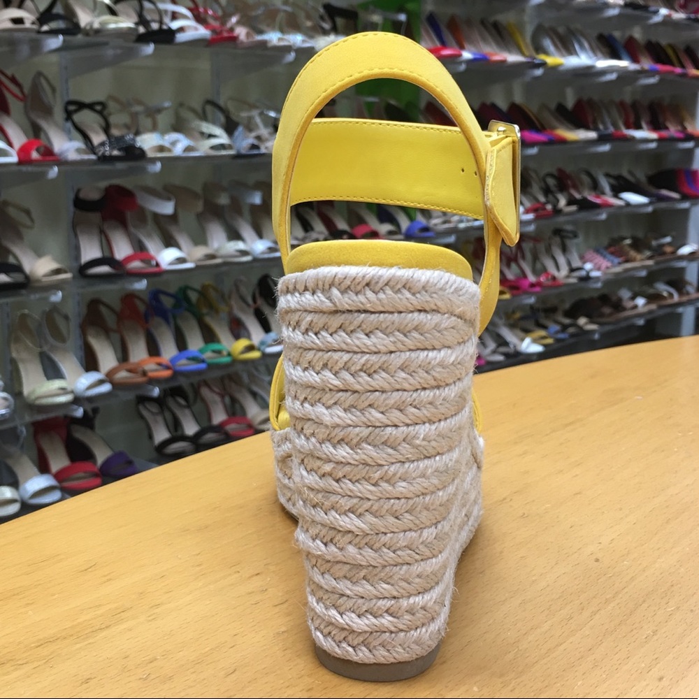 Soda Mustard Yellow espadrille 5” Wedge - Picture 6 of 7